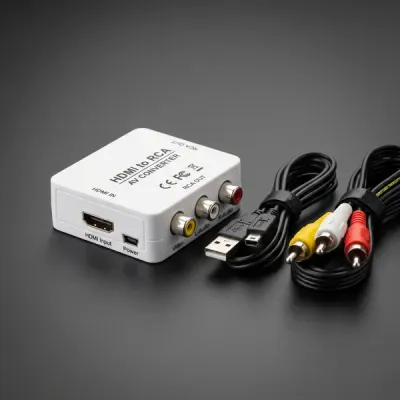 Conversor Adaptador de HDMI a RCA AV (Cables Amarillo, Blanco y Rojo)