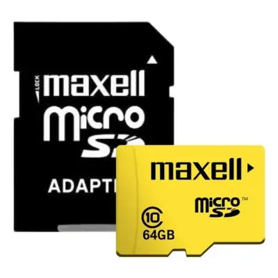 Tarjeta de Memoria Maxell Micro SD 64GB Clase 10 90MB/s Especial Vigilancia